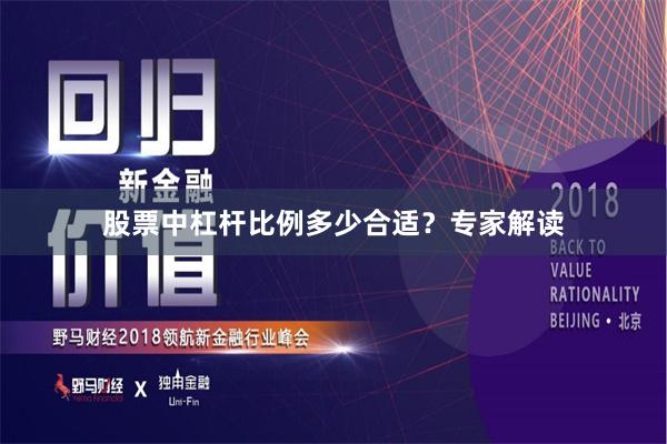 股票中杠杆比例多少合适？专家解读